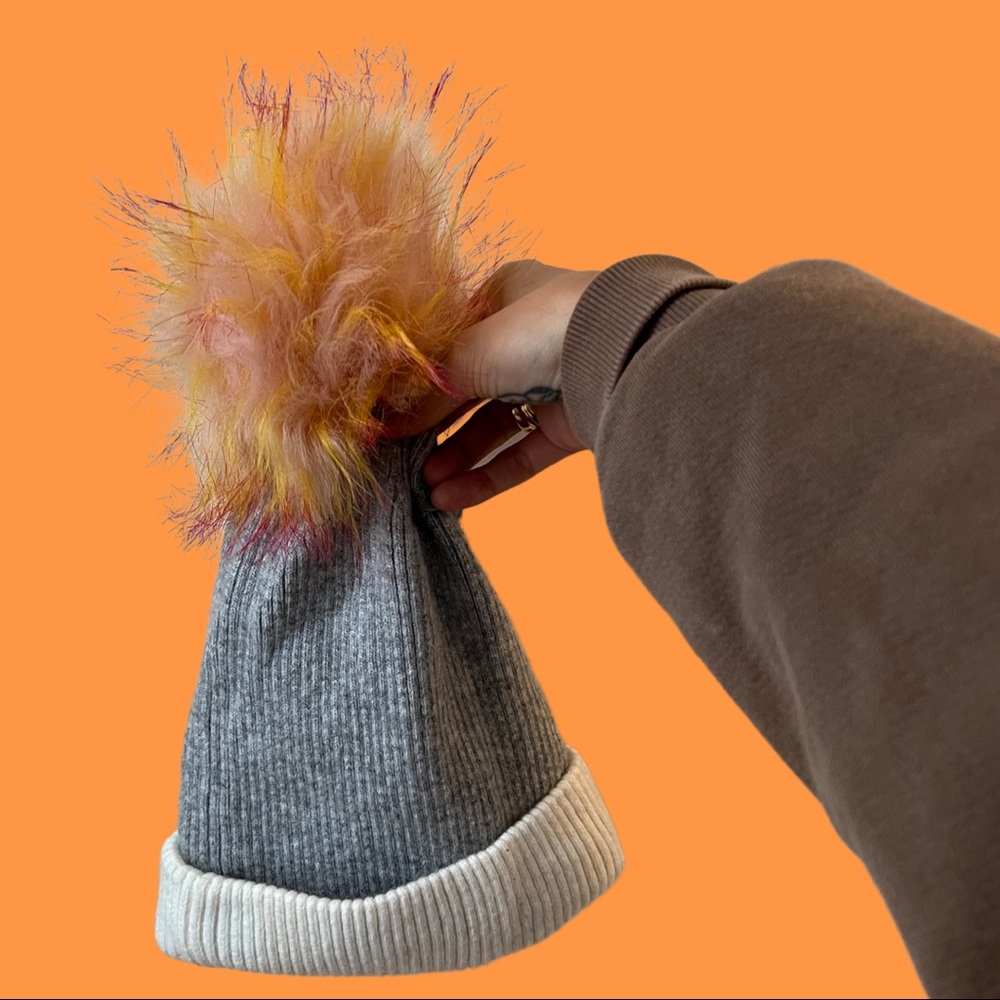 Cashmere blend faux fur color block bene